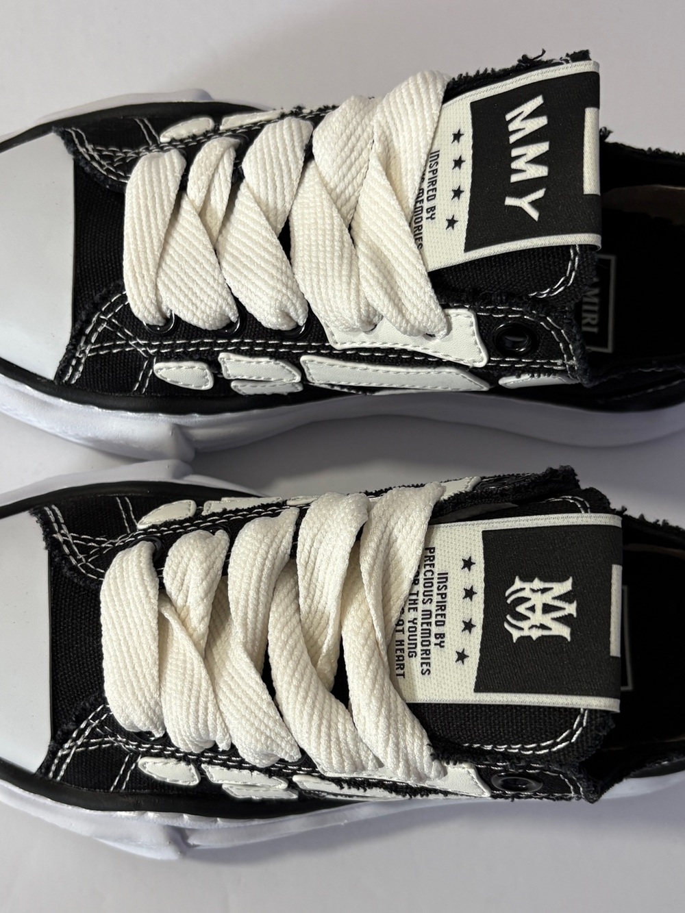 Amiri x Mihara Yasuhiro MMY Bones Low-Top Canvas Sneakers Size 37